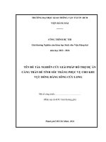 Nghiên cứu giải pháphỗtrợdựáncảng trần Đề tỉnh sóc trăngphụcvụchokhuvực Đồng bằng sôngcửulong