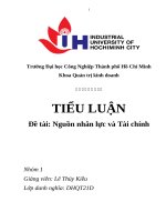 Tiểu luận Đề tài nguồn nhân lực và tài chính