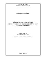 Xây dựng học liệu Điện tử phục vụ việc dạy học luyện từ và câu cho học sinh lớp 2
