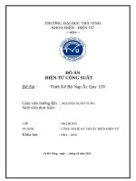 Thiết kế bộ nộp acquy 12vĐồ án điện tử công suất