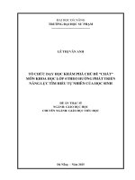 Tổ chức dạy học khám phá chủ Đề chất môn khoa học lớp 4 theo hướng phát triển năng lực tìm hiểu tự nhiên của học sinh