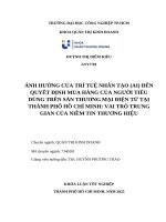 IUH - KLTN - ẢNH HƯỞNG CỦA TRÍ TUỆ NHÂN TẠO (AI) ĐẾN QUYẾT ĐỊNH MUA HÀNG CỦA NGƯỜI TIÊU DÙNG TRÊN SÀN THƯƠNG MẠI ĐIỆN TỬ TẠI THÀNH PHỐ HỒ CHÍ MINH: VAI TRÒ TRUNG GIAN CỦA NIỀM TIN THƯƠNG HIỆU