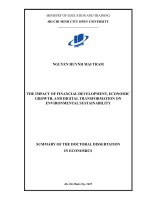 Tóm tắt tiếng anh tác Động của phát triển tài chính, tăng trưởng kinh tế và chuyển Đổi số Đến sự bền vững của môi trường