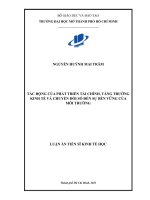 Tác Động của phát triển tài chính, tăng trưởng kinh tế và chuyển Đổi số Đến sự bền vững của môi trường