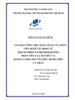 Tóm tắt gắn kết công việc hàng ngày của nhân viên dưới tác Động từ trách nhiệm xã hội Định hướng nhân viên của tổ chức và hành vi công dân tổ chức hướng Đến cá nhân