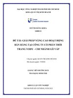 IUH - KLTN - GIẢI PHÁP NÂNG CAO HOẠT ĐỘNG BÁN HÀNG TẠI CÔNG TY CỔ PHẦN THỜI TRANG YODY – CHI NHÁNH GÒ VẤP