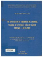 000029189 THE APPLICATION OF COMMUNICATIVE LANGUAGE TEACHING IN THE REMOTE AREAS OF CANTHO PROVINCE: A CASE STUDY ỨNG DỤNG GIẢNG DẠY NGÔN NGỮ GIAO TIẾP Ở VÙNG XA XA TỈNH CẦN THƠ: MỘT NGHIÊN CỨU TRƯỜNG HỢP