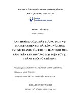 IUH - KLTN - ẢNH HƯỞNG CỦA CHẤT LƯỢNG DỊCH VỤ LOGISTICS ĐẾN SỰ HÀI LÒNG VÀ LÒNG TRUNG THÀNH CỦA KHÁCH HÀNG KHI MUA
SẮM TRÊN SÀN THƯƠNG MẠI ĐIỆN TỬ TẠI THÀNH PHỐ HỒ CHÍ MINH