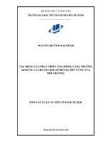 Tóm tắt tác Động của phát triển tài chính, tăng trưởng kinh tế và chuyển Đổi số Đến sự bền vững của môi trường