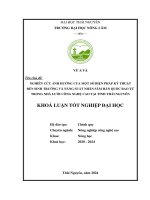 Nghiên cứu Ảnh hưởng của một số biện pháp kỹ thuật Đến sinh trưởng và năng suất nhân sâm hàn quốc bao tử trong nhà lưới công nghệ cao tại tỉnh thái nguyên