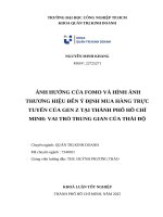 IUH - KLTN - ẢNH HƯỞNG CỦA FOMO VÀ HÌNH ẢNH THƯƠNG HIỆU ĐẾN Ý ĐỊNH MUA HÀNG TRỰC TUYẾN CỦA GEN Z TẠI THÀNH PHỐ HỒ CHÍ MINH: VAI TRÒ TRUNG GIAN CỦA THÁI ĐỘ