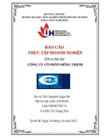 IUH - BCTT Công nghệ Điện - CÔNG TY CỔ PHẦN HỒNG THỊNH