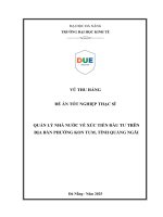 Quản lý nhà nước về xúc tiến Đầu tư trên Địa bàn phường kon tum, tỉnh quảng ngãi