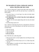 Ôn thi trắc nghiệm môn kỹ năng chăm sóc khách hàng trường Đại học trà vinh (CÓ ĐÁP ÁN)