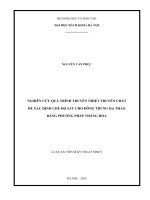 Nghiên cứu quá trình truyền nhiệt truyền chất Để xác Định chế Độ sấy cho Đông trùng hạ thảo bằng phương pháp thăng hoa
