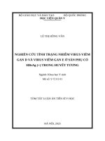 Tóm tắt nghiên cứu tình trạng nhiễm virus viêm gan d và virus viêm gan e Ở sản phụ có hbsag (+) trong huyết tương