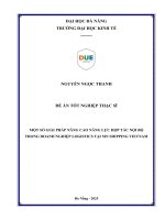 Một số giải pháp nâng cao năng lực hợp tác nội bộ trong doanh nghiệp logistics tại công ty mn shipping vietnam