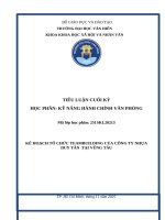 TIỂU LUẬN - KỸ NĂNG HÀNH CHÍNH VĂN PHÒNG