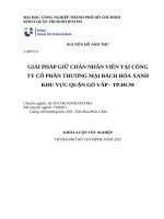 IUH - KLTN - GIẢI PHÁP GIỮ CHÂN NHÂN VIÊN TẠI CÔNG TY CỔ PHẦN THƯƠNG MẠI BÁCH HÓA XANH KHU VỰC QUẬN GÒ VẤP - TP.HCM