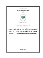 Hoàn thiện công tác kiểm soát chi phí xây lắp của xí nghiệp xây lắp 54 thuộc công ty cổ phần xây lắp thành an 96