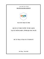 Quản lý nhà nƣớc về du lịch tại xã măng Đen, tỉnh quảng ngãi