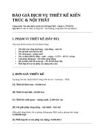 Báo giá dịch vụ thiết kế kiến trúc