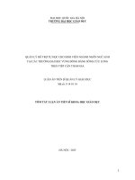 Tóm tắt quản lý hỗ trợ tự học cho sinh viên ngành ngôn ngữ anh tại các trường Đại học vùng Đồng bằng sông cửu long theo tiếp cận tham gia