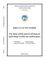 Khóa luận tốt nghiệp xây dựng website quản lý nội dung Đa người dùng với kiến trúc multi tenancy