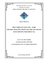 PHÁT TRIỂN KỸ NĂNG NÓI – NGHE CHO HỌC SINH LỚP 4 TRONG DẠY HỌC KỂ CHUYỆN BẰNG PHƯƠNG PHÁP ĐÓNG VAI