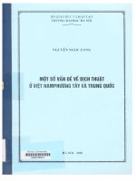000079047 MỘT SỐ VẤN ĐỀ VỀ DỊCH THUẬT Ở VIỆT NAM PHƯƠNG TÂY VÀ TRUNG QUỐC
