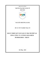 Hoàn thiện kế toán quản trị chi phí tại tổng công ty cổ phần bảo hiểm petrolimex – pjico