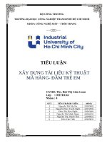 IUH - TIỂU LUẬN - XÂY DỰNG TÀI LIỆU KỸ THUẬT MÃ HÀNG - ĐẦM TRẺ EM