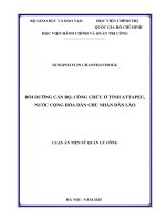 Bồi dưỡng cán bộ, công chức Ở tỉnh attapeu, nước cộng hòa dân chủ nhân dân lào