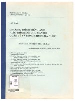 000018399 ĐỀ TÀI CHƯƠNG TRÌNH TIẾNG ANH (CÁC TRÌNH ĐỘ) CHO CÁN BỘ QUẢN LÝ VÀ CÔNG CHỨC NHÀ NƯỚC