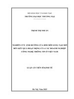 Nghiên cứu Ảnh hưởng của Đổi mới sáng tạo mở Đến kết quả hoạt Động của các doanh nghiệp công nghệ thông tin Ở việt nam