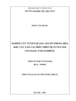 Tóm tắt nghiên cứu tuyển quặng apatit phong hóa khu vực lào cai trên thiết bị tuyển nổi cột dạng tấm nghiêng