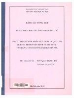 000088547 ĐỀ TÀI KHOA HỌC VÀ CÔNG NGHỆ CẤP CƠ SỞ PHÁT TRIỂN NGUỒN NHÂN LỰC CHẤT LƯỢNG CAO ĐỂ HÌNH THÀNH NỀN KINH TẾ TRI THỨC -VẬN DỤNG VÀO TRƯỜNG ĐẠI HỌC HÀ NỘI.