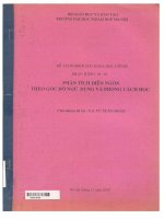 000018398 ĐỀ TÀI NGHIÊN CỨU KHOA HỌC CẤP BỘ Mã số : B 2001-44-01 PHÂN TÍCH DIỄN NGÔN THEO GÓC ĐỘ NGỮ DỤNG VÀ PHONG CÁCH HỌC
