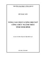 Nâng cao chất lượng Đội ngũ công chức ngành thuế tỉnh ninh bình