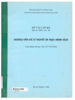 000018395 ĐỀ TÀI CẤP BỘ Mã số : B99-44-07 NHỮNG VẤN ĐỀ LÝ THUYẾT VÀ THỰC HÀNH DỊCH