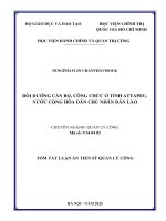 Tóm tắt bồi dưỡng cán bộ, công chức Ở tỉnh attapeu, nước cộng hòa dân chủ nhân dân lào