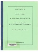 000088552 ĐỀ TÀI KHOA HỌC VÀ CÔNG NGHỆ CẤP CƠ SỞ NGHIÊN CỨU XÂY DỰNG BỘ TÀI LIỆU MÔN “MARKETING ĐIỂM ĐẾN”