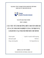 IUH - KLTN - CÁC YẾU TỐ ẢNH HƯỞNG ĐẾN CHUYỂN ĐỔI SỐ CỦA CÁC DOANH NGHIỆP CUNG CẤP DỊCH VỤ LOGISTICS TẠI THÀNH PHỐ HỒ CHÍ MINH