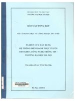 000084240 ĐỀ TÀI KHOA HỌC VÀ CÔNG NGHỆ CẤP CƠ SỞ NGHIÊN CỨU XÂY DỰNG HỆ THỐNG ĐIỂM DANH TRỰC TUYẾN CHO KHOA CÔNG NGHỆ THÔNG TIN - TRƯỜNG ĐẠI HỌC HÀ NỘI
