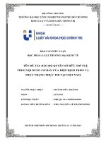 IUH - TIỂU LUẬN LUẬT THƯƠNG MẠI QUỐC TẾ - BẢO HỘ QUYỀN SỞ HỮU TRÍ TUỆ THEO NỘI DUNG CƠ BẢN CỦA HIỆP ĐỊNH TRIPS VÀ THỰC TRẠNG THỰC THI TẠI VIỆT NAM