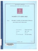 000079153 NGHIÊN CỨU KHOA HỌC Đề tài: TÌM HIỂU Ý NGHĨA VĂN HOÁ PHẢN ÁNH QUA QUÁN DỤNG NGỮ TIẾNG HÁN