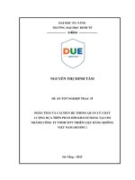 Phân tích và cải tiến hệ thống quản lý chất lượng dựa trên phản hồi khách hàng tại chi nhánh công ty tnhh mtv nhiên liệu hàng không việt nam (skypec)