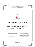 Chuyên Đề tốt nghiệp xây dựng hệ thống quản lý Đơn vị vận chuyển 2