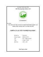 Ứng dụng kỹ thuật pcr xác Định thành phần Động vật trong thực phẩm chay tại thái nguyên