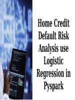 Home credit default risk analysis use logistic regression in pyspark